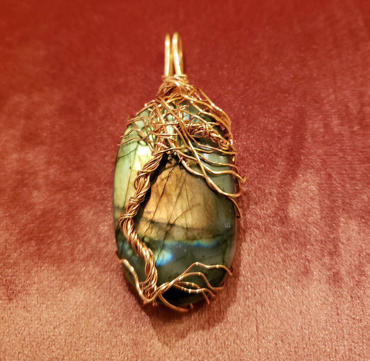 Jewelers Bronze Wrapped Laborite Stone by Tina Acciavatti